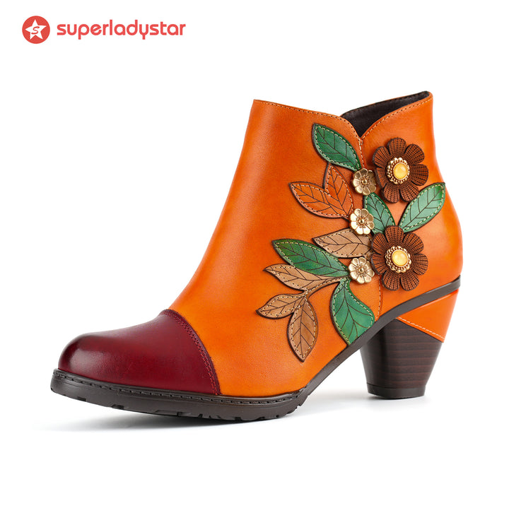 Retro Boho Floral Charm Botkle Boots
