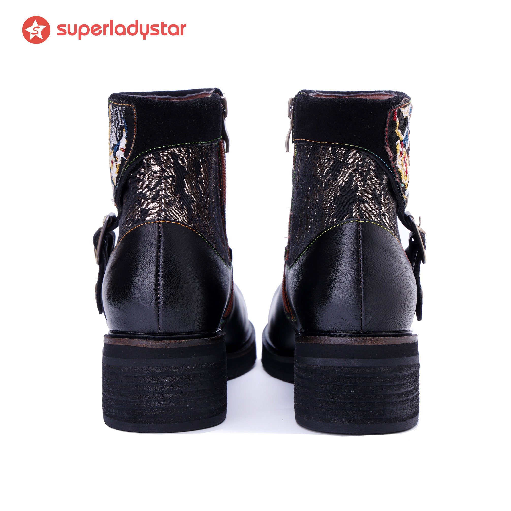 Embroidered Elegance Ankle Boots