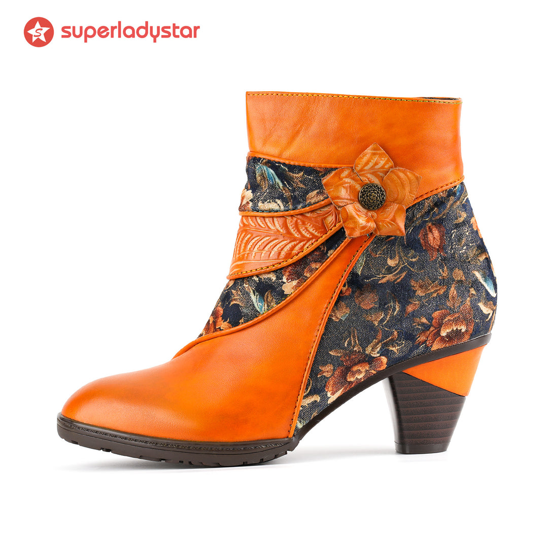 Handmade Nature Bloom Ankle Boots