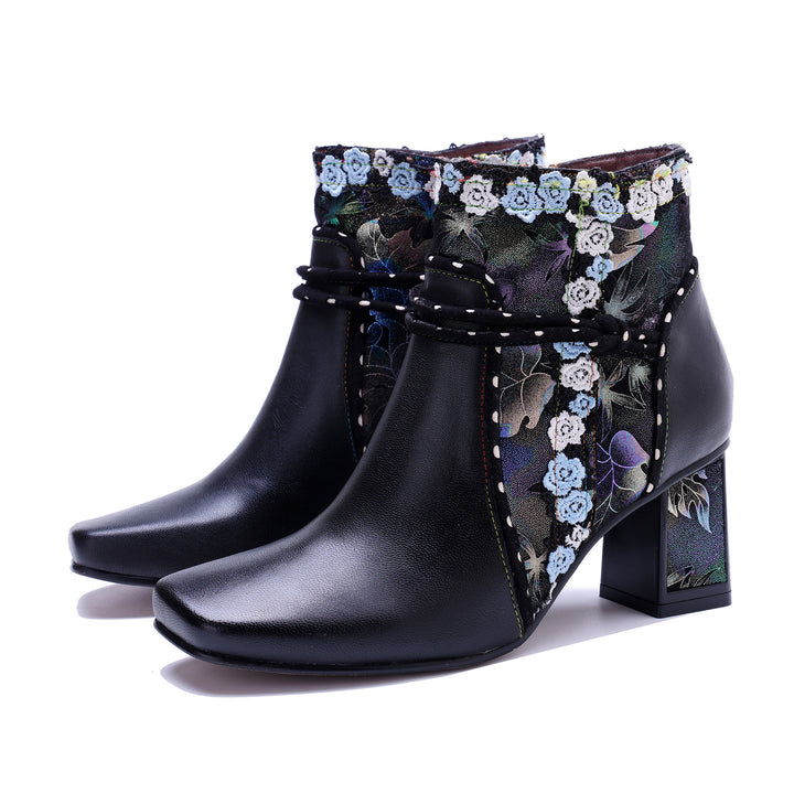 Midnight Bloom Ankle Boots