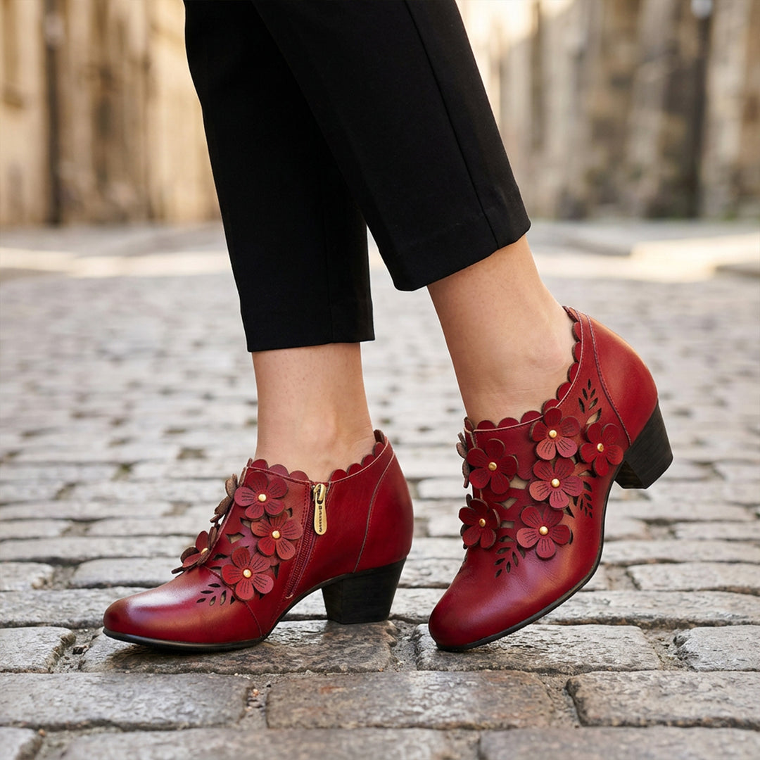 Scarlet Bloom Cut-out Pumps