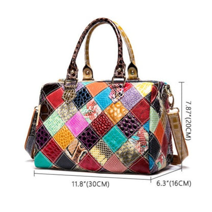 Retro Delicate Rhombus Color Matching Cross-body Bag