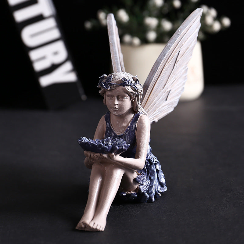 Angel Girl Fairy Resin Statue Yard Garden Decor Ornament