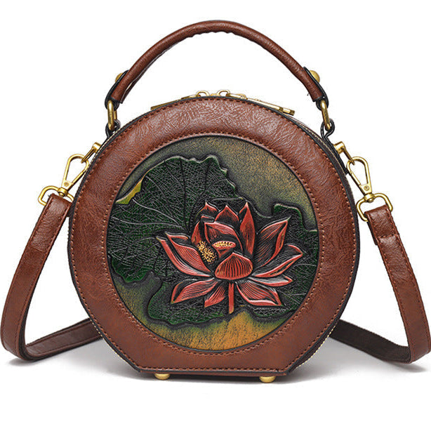 Vintage Handmade Minimalist Cylinder Crossbody Bag