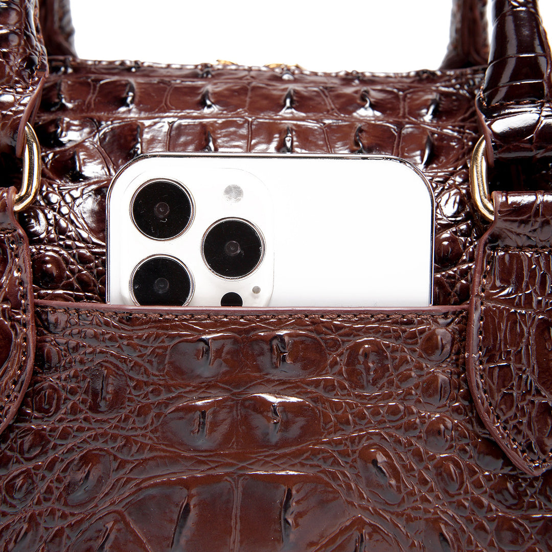 Handtasche mit Kroko-Prägung und Farbverlauf
