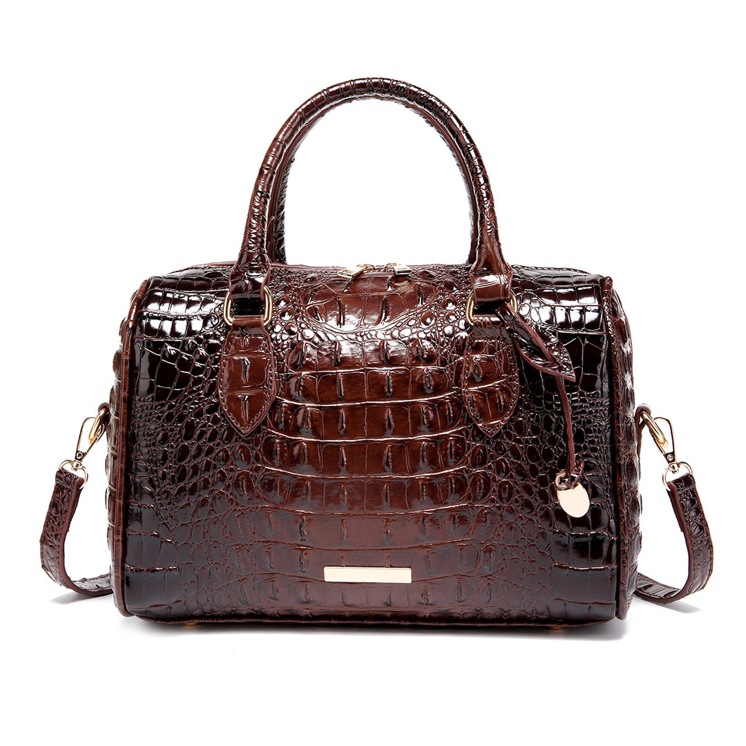 Handtasche mit Kroko-Prägung und Farbverlauf