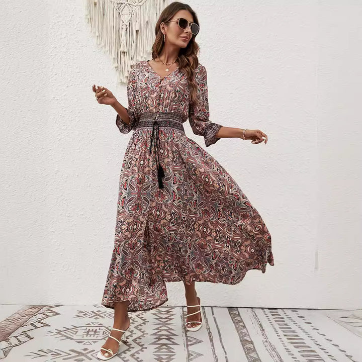 Robe Bohemian Maxi boutonnée
