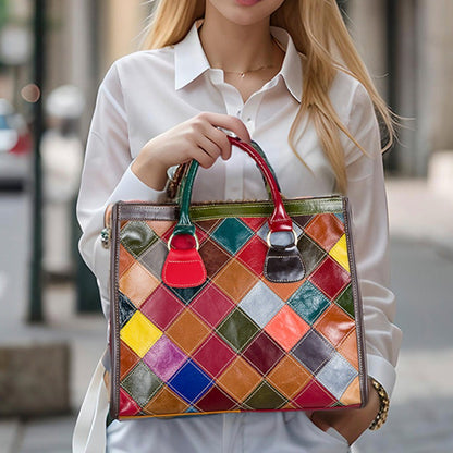 Patchwork Large Capacity Casual Crossbody Tote Bag