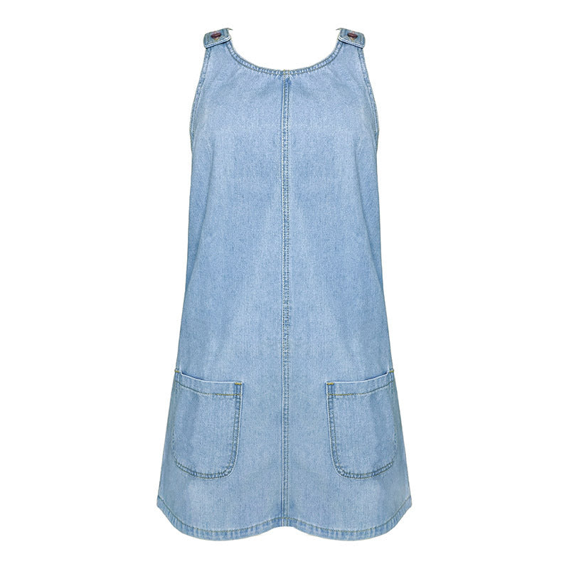 Lässiges Denim-Overall-Minikleid