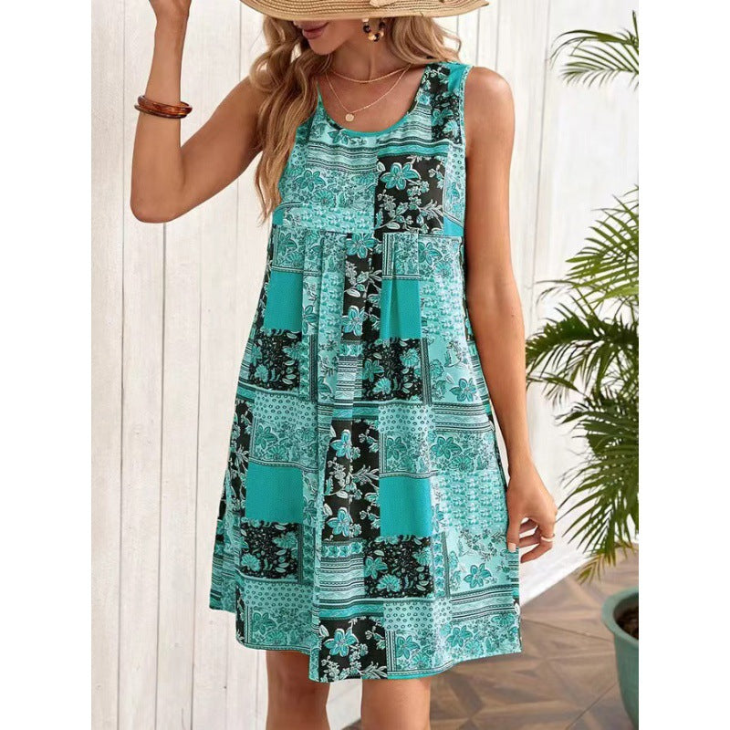 Leisure Printed Sleeveless Dress