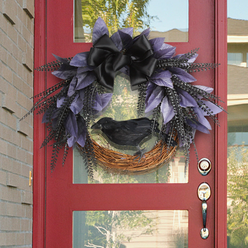 Porch Window Home Decor Pumpkin Cart Wreath