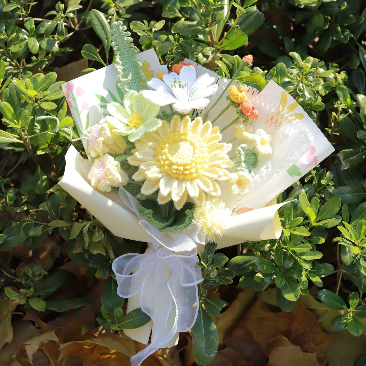 Premium Handmade Sunflower Yarn Bouquet