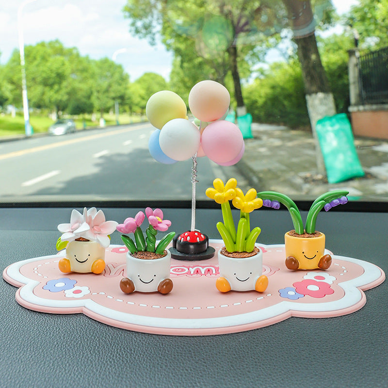 Cute Flower Pot Elf Car Ornament