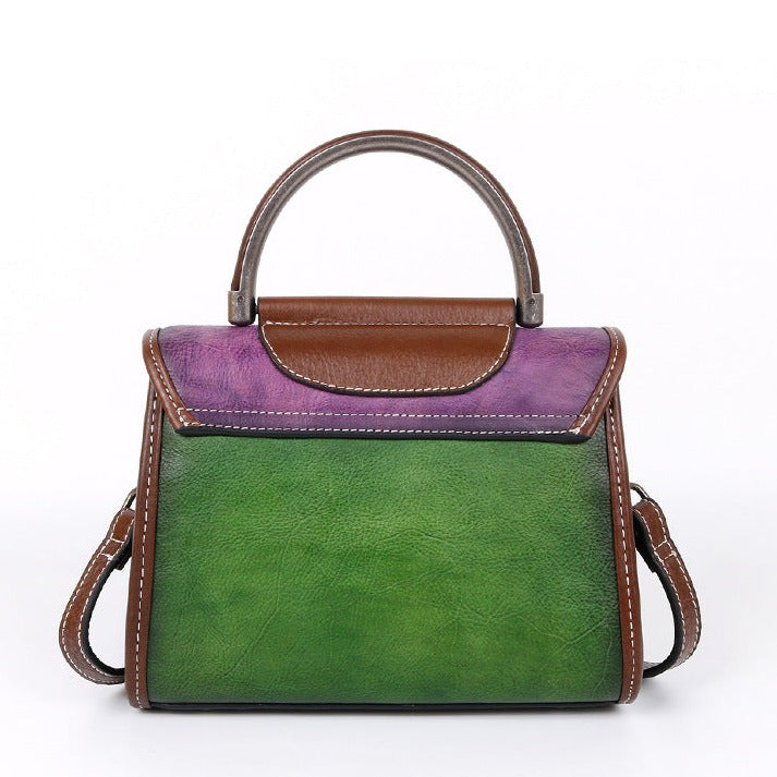 Vintage-Inspired Genuine Leather Crossbody Bag