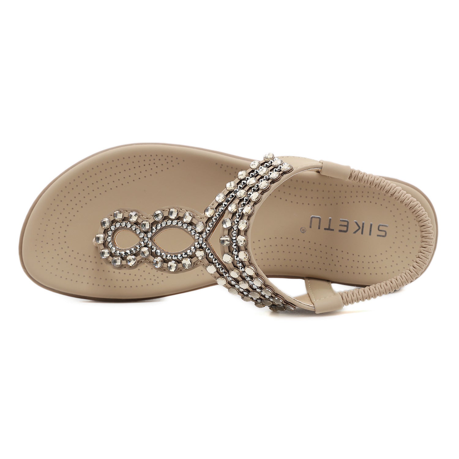 Bohemian Rhinestone Comfortable Vacation Flat Sandals