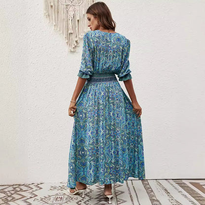Button-Down Bohemian Maxi Dress