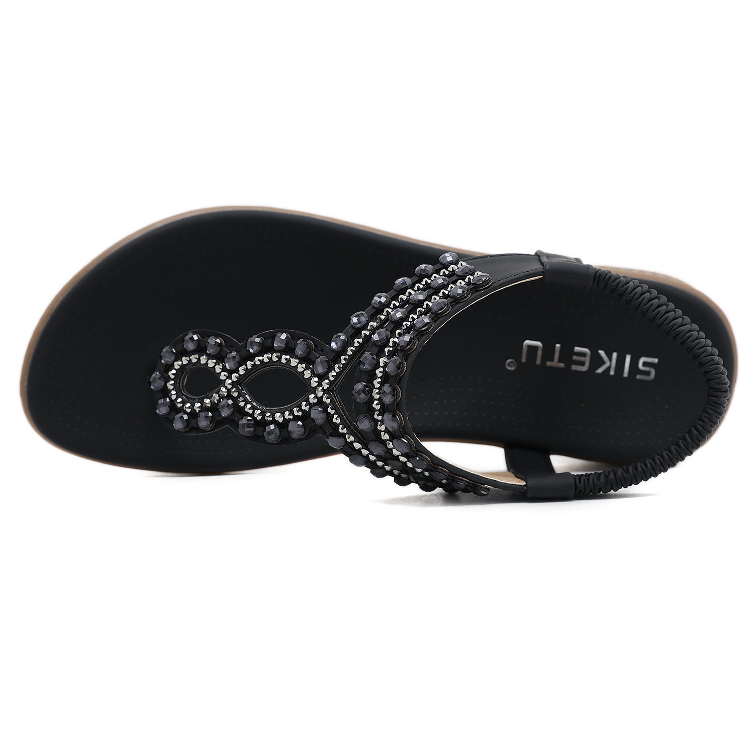 Bohemian Rhinestone Comfortable Vacation Flat Sandals