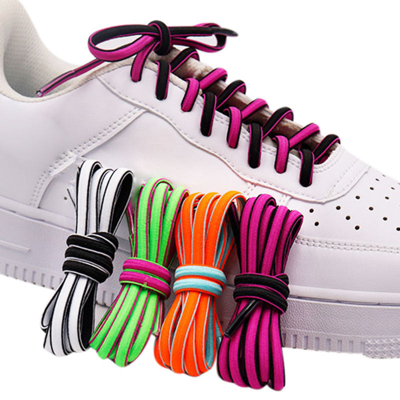 Shoelamenti elastici a doppio colore creativo