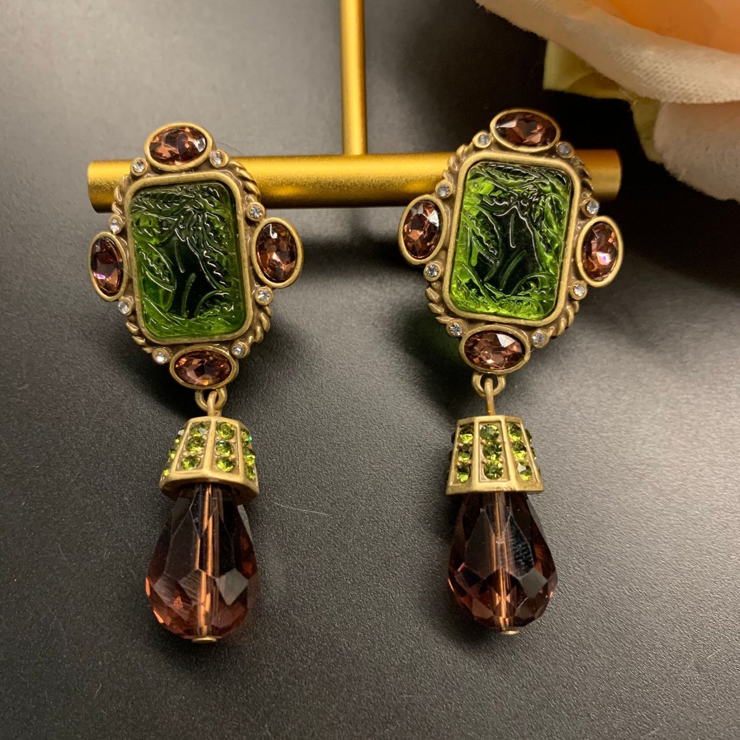 intage Geometric Statement Earrings