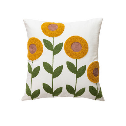 Embroidered Flower Modern Minimalist Sofa Pillow(Pillow inserts included)