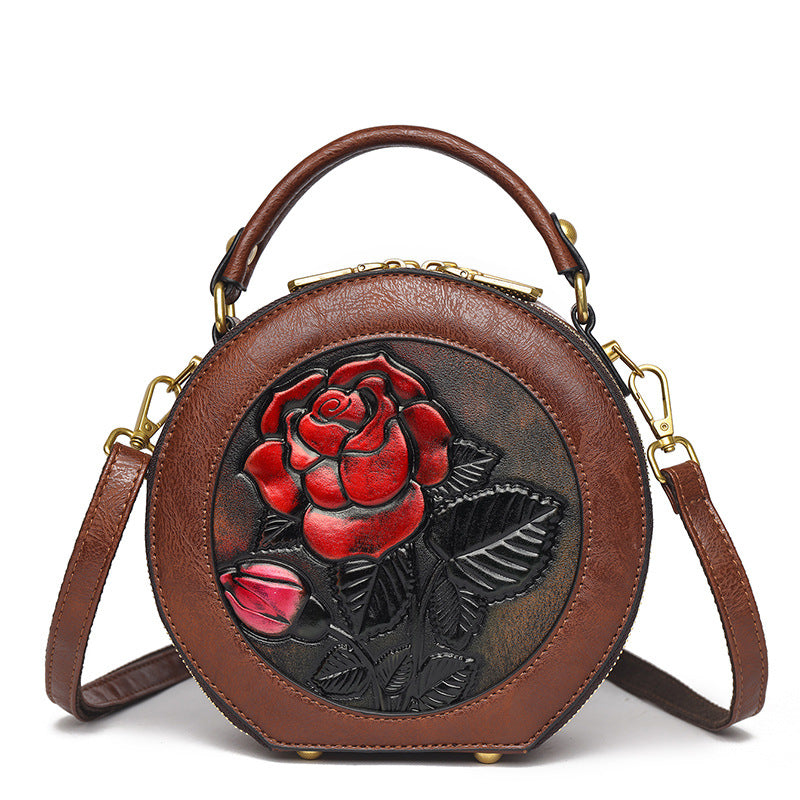 Vintage Handmade Minimalist Cylinder Crossbody Bag
