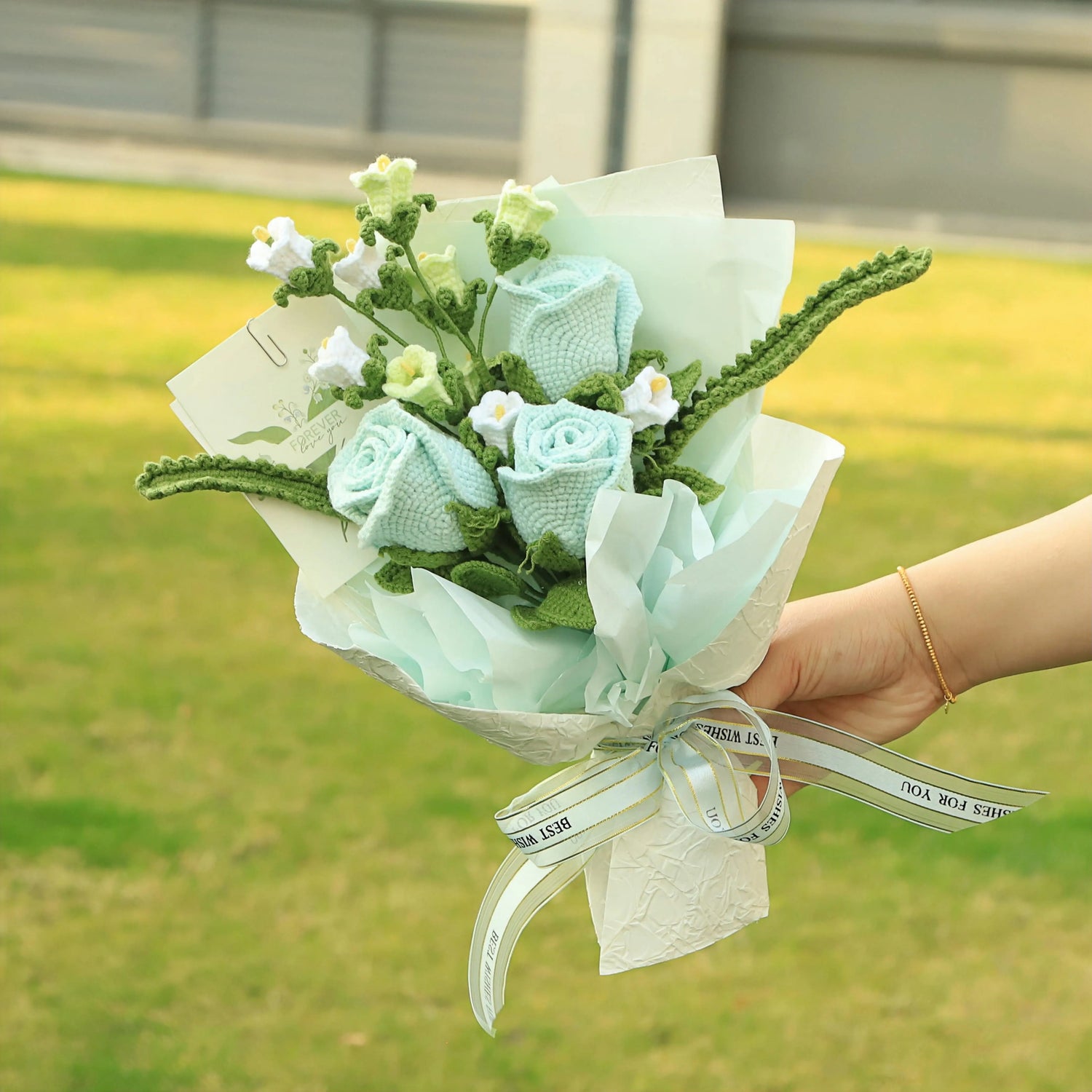 Handmade Knitted Rose Bouquet
