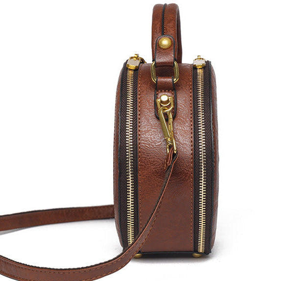 Vintage Handmade Minimalist Cylinder Crossbody Bag