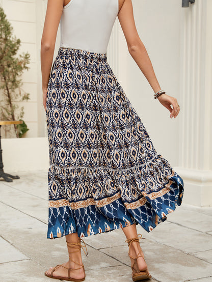Printed Bohemian Beach Maxi Skirt