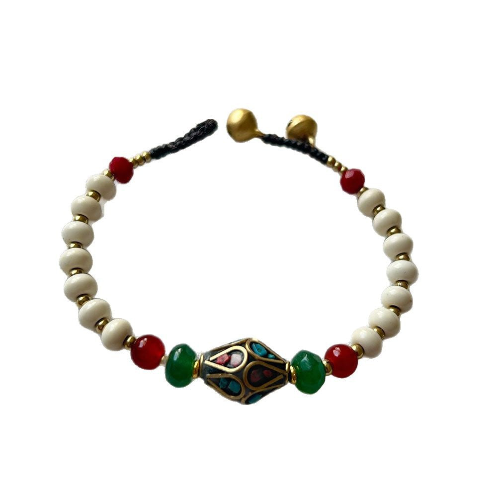 Vintage Chic Beaded Handmade Woven Bracelet