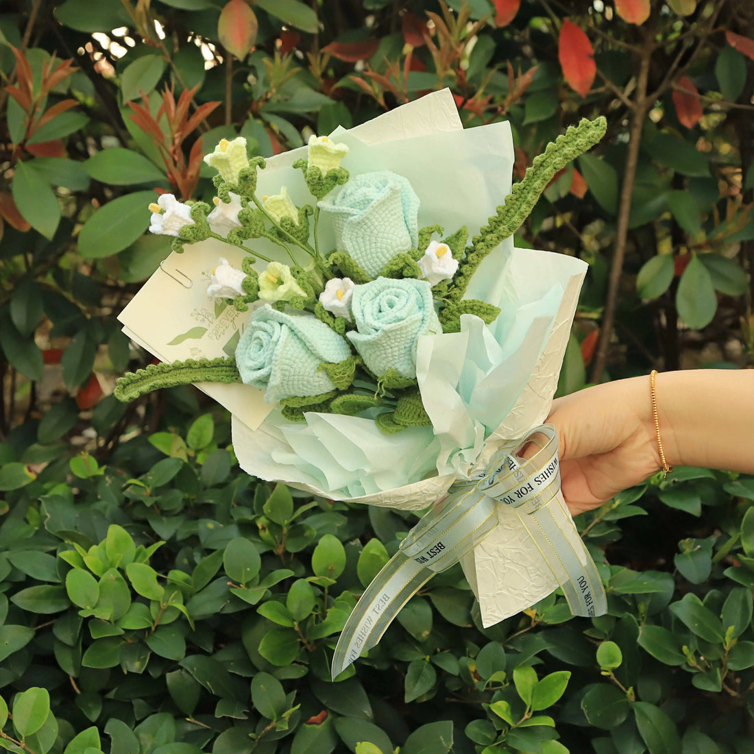 Handmade Knitted Rose Bouquet