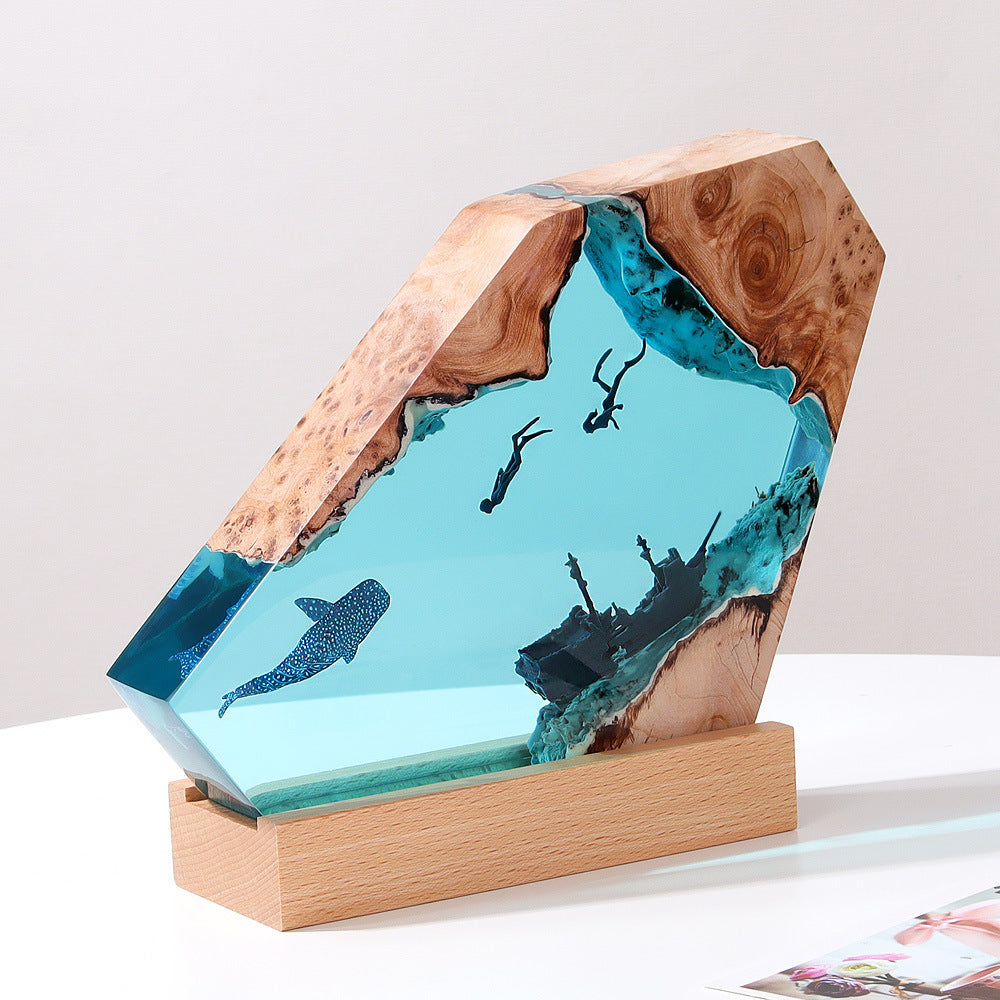 Home Soft Light Creative Ocean Art Resin Night Light