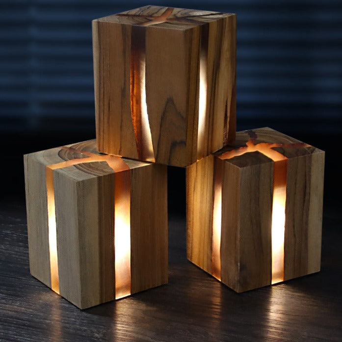 Creative Atmosphere Cracked Solid Wood Night Light