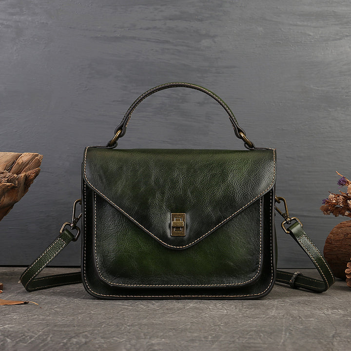 Vintage Leather Messenger Shoulder Crossbody Bag