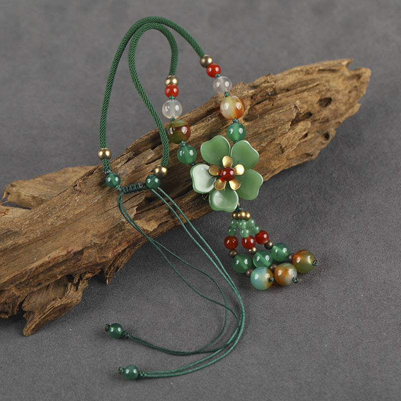 Petal Agate Vintage Minimalist Adjustable Necklace