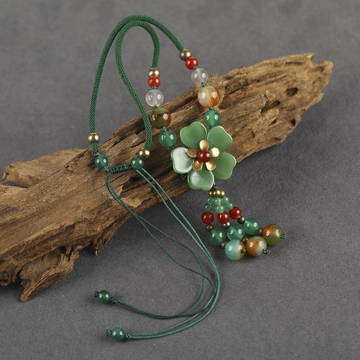 Petal Agate Vintage Minimalist Adjustable Necklace