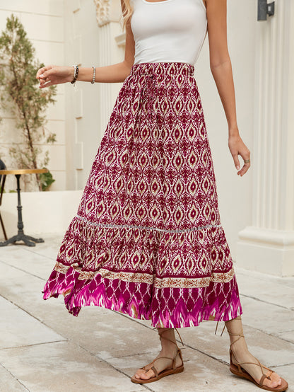 Printed Bohemian Beach Maxi Skirt