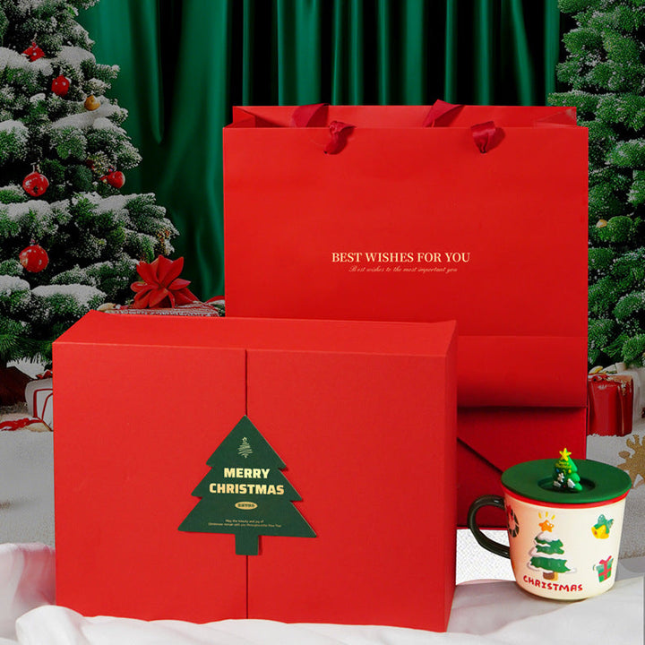 Coffret Cadeau de Noël Rouge (Boîte Vide)