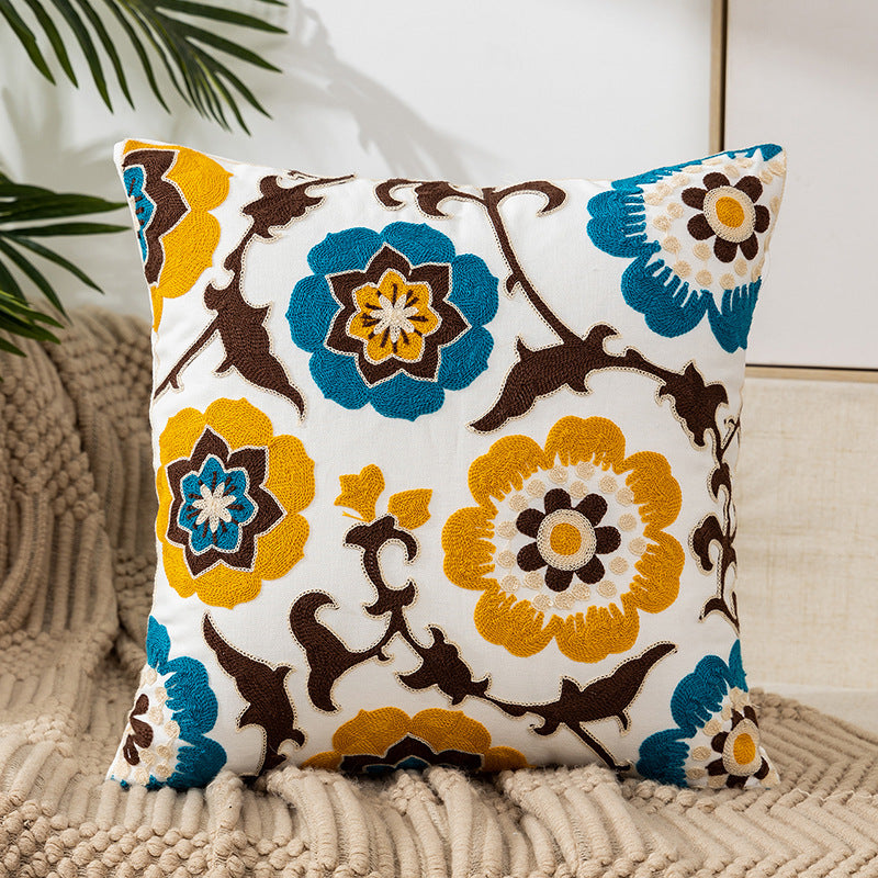 Embroidered Flower Modern Minimalist Sofa Pillow(Pillow inserts included)