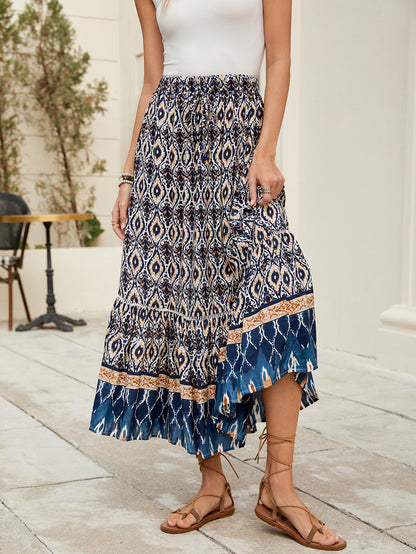 Printed Bohemian Beach Maxi Skirt