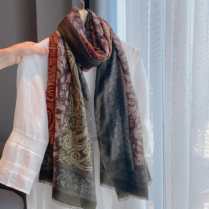 Bohemian Paisley Cotton-Linen Warm Shawl Scarf