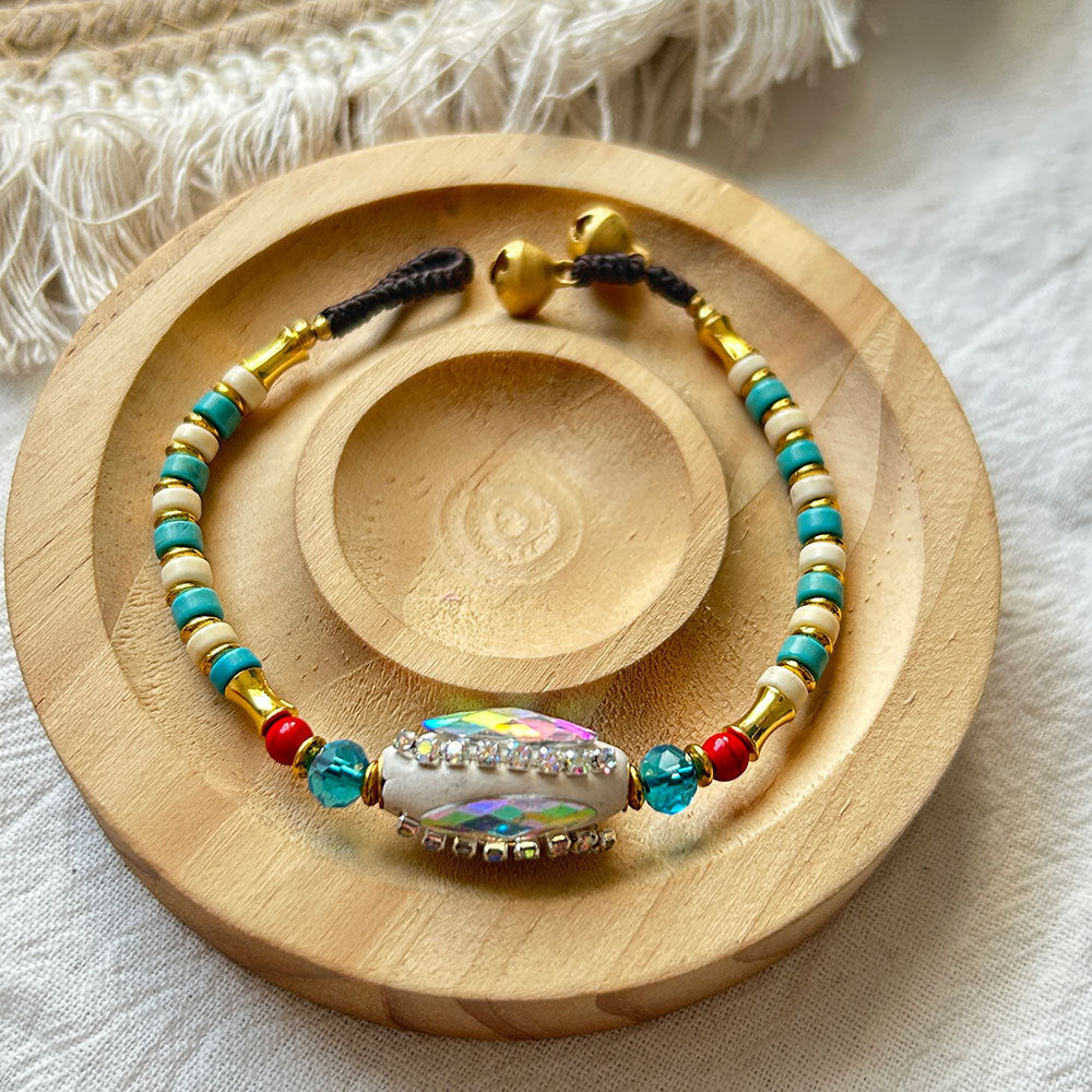 Vintage Chic Beaded Handmade Woven Bracelet