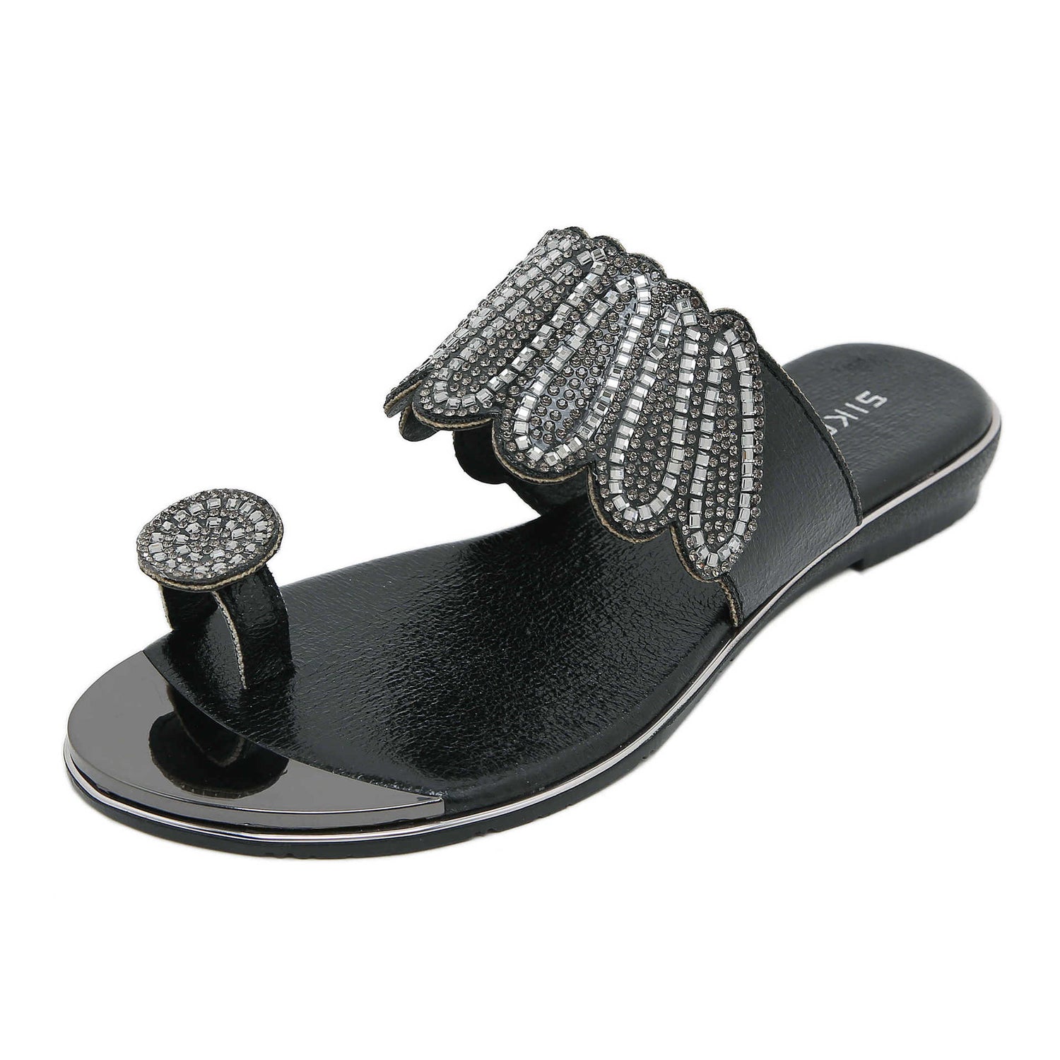 Rhinestone Comfortable Versatile Beach Flat Sandals