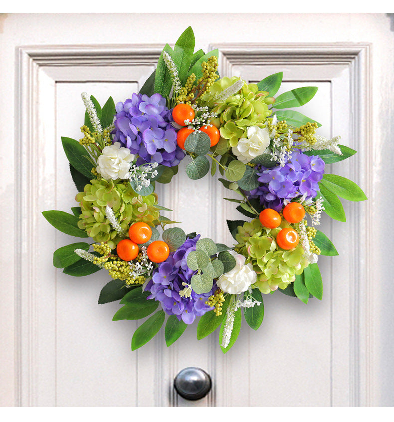 Porch Window Home Decor Pumpkin Cart Wreath