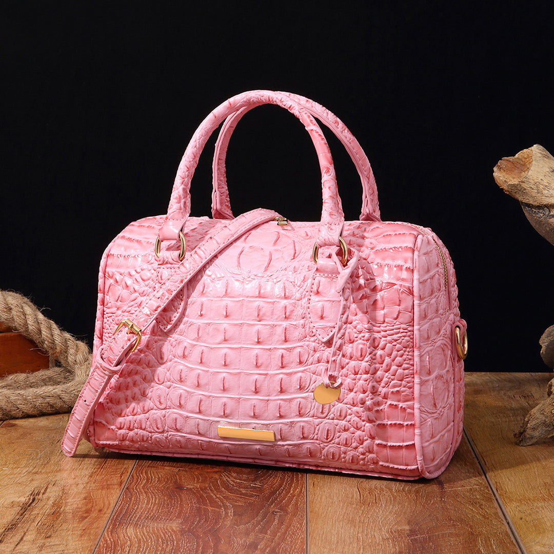 Handtasche mit Kroko-Prägung und Farbverlauf