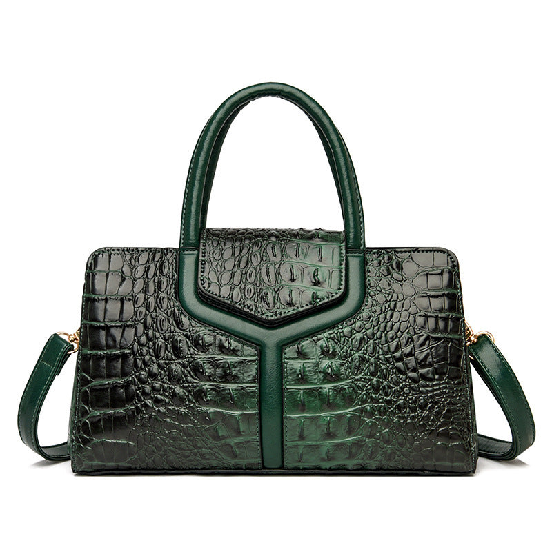 Borsa a tracolla alla moda con stampa coccodrillo