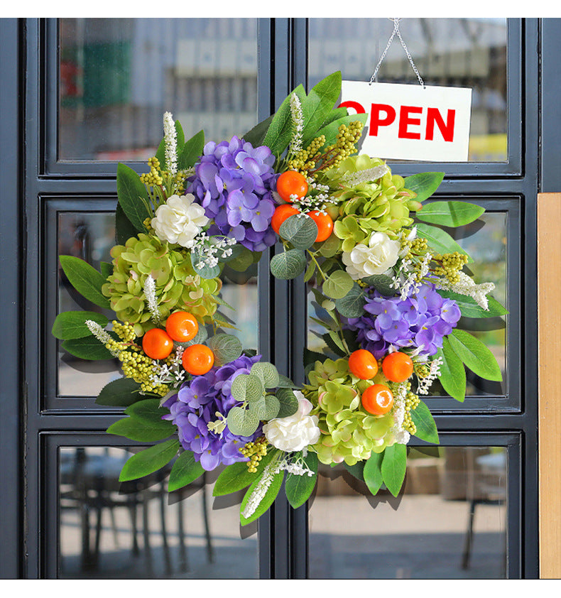 Porch Window Home Decor Pumpkin Cart Wreath