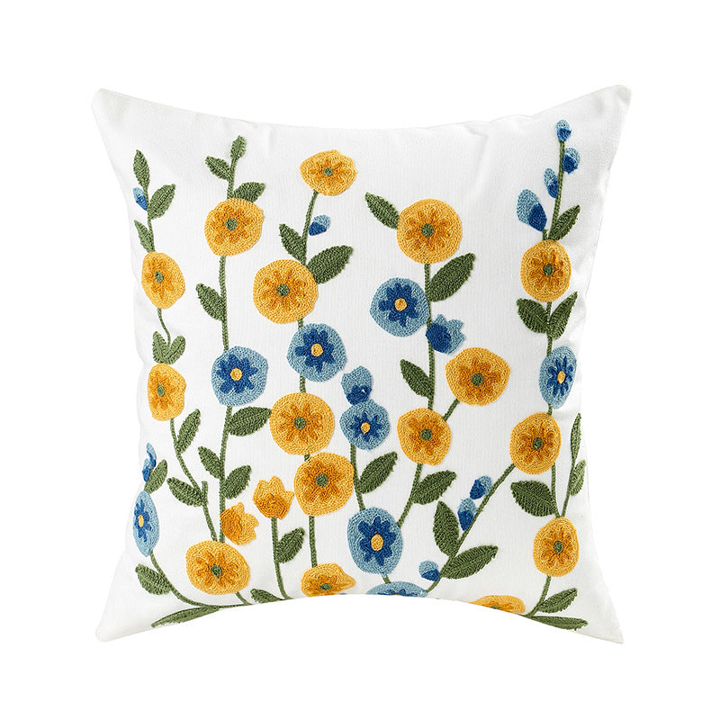 Bestickte Blumen moderne minimalistische Sofa -Kissen (Kisseneinsätze enthalten)