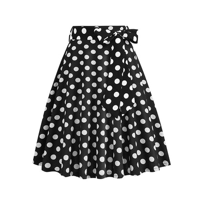 Vintage Printed Elegant Midi Skirt