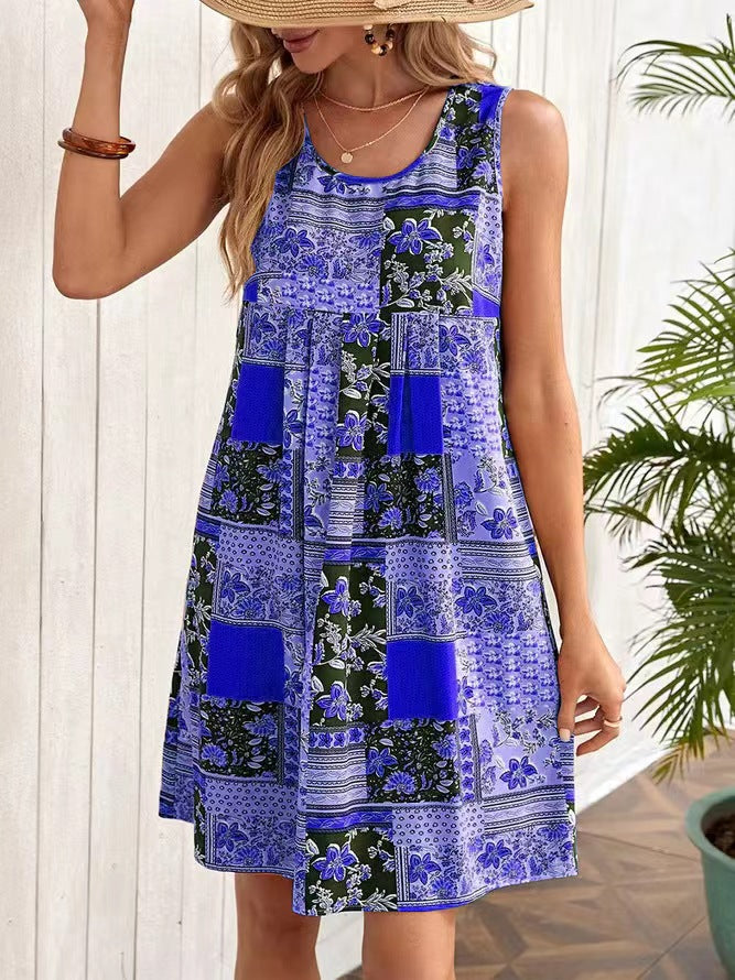 Leisure Printed Sleeveless Dress