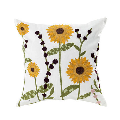 Embroidered Flower Modern Minimalist Sofa Pillow(Pillow inserts included)